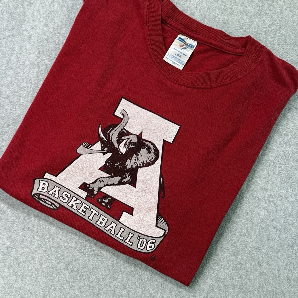 Vintage 2006 Alabama Crimson Tide Basketball T-Shirt Red Jerzees L